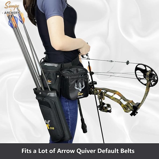 SUNYA X510 Field & Competition Hip Arrow Quiver | 3-Slot Noise-Free Archery Quiver with Sturdy Storage System (42x18cm)