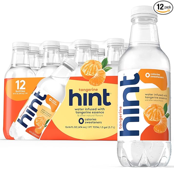 Hint Fruit-Infused Bottled Water, Tangerine - Sugar Free Flavored Water with Zero Calories, Naturally Flavored, and No Artificial Sweeteners - 16 Fl Oz (Pack of 12)-FlexoryFit