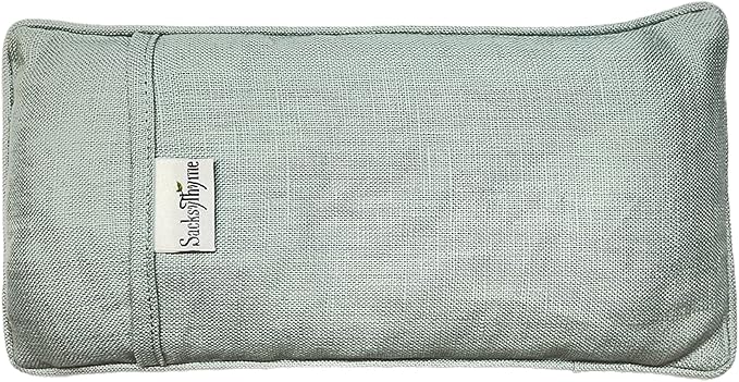 Organic Linen Eye Pillow - Lavender & Flaxseed for Relaxation, Yoga, Stress Relief - Microwavable Heating Pad & Cool Compress - Made in USA - Gifts for Meditation-FlexoryFit