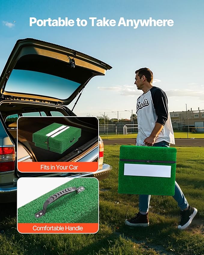 VEVOR Pitching Mound, Baseball Game Mound, Indoor/Outdoor Pitching Practice and Training Equipment, Softball Pitching Aids with Antifade Turf and Pitching Rubber