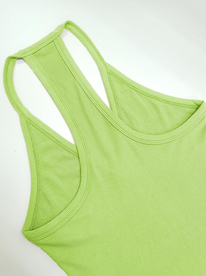 iGENJUN Workout Tops for Women Racerback Basic Tank Summer 2025 Camisole V Neck Slim Fit Ribbed Sleeveless-FlexoryFit