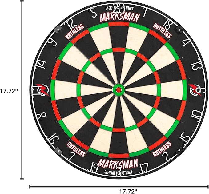 Ruthless Marksman Dart Board | Professional Level Ultra Thin Wire Sisal Dartboard for Steel Tip Darts (DB072)