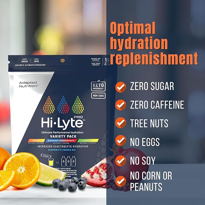 Hi-Lyte Pro Hydration Packets - 15 Individual Drink Packets | Variety Pack | Flavored Electrolyte Powder | Sugar-Free, Zero Carb, Zero Calorie-FlexoryFit