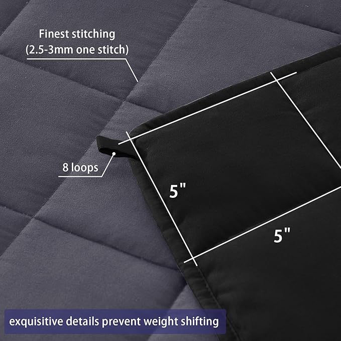 King Size Weighted Blanket for Adults (20 lbs, 80โ x 87โ, Grey& Black) Cooling Heavy Blanket for Sleeping Perfect for 190-210 lbs, Breathable Blanket for Adults & Couple All Season, Machine Washable