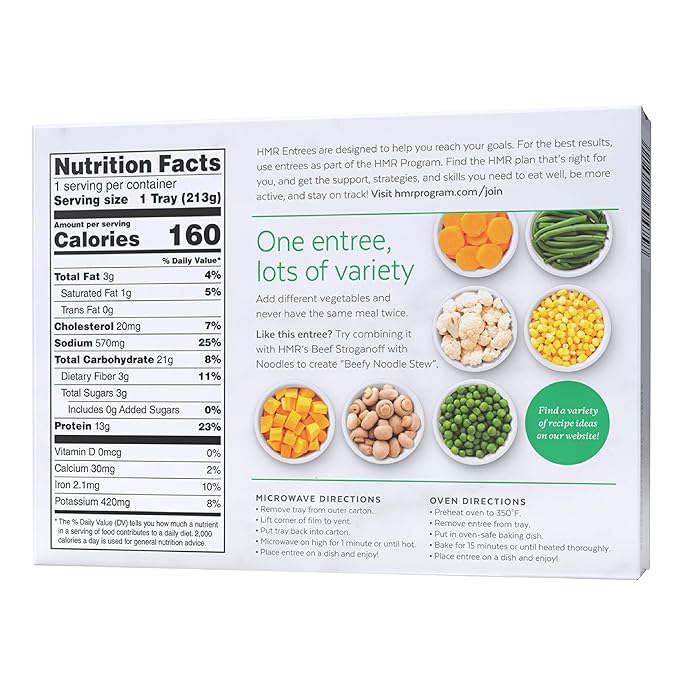 HMR Vegetable Stew with Beef Entrée | Pre-packaged Lunch or Dinner to Support Weight Loss | Ready to Eat | 13g of Protein | Low Calorie Food | 8oz Serving per Meal | Pack of 6-FlexoryFit