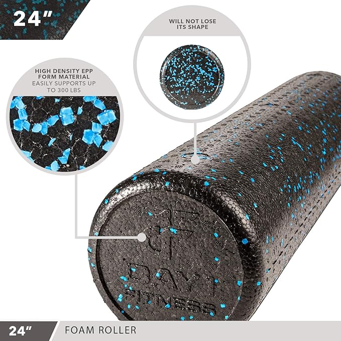 High-Density Round Foam Rollers - 4 Size and 8 Color Options - Massage Rollers for Stretching, Deep Tissue and Myofascial Release-FlexoryFit