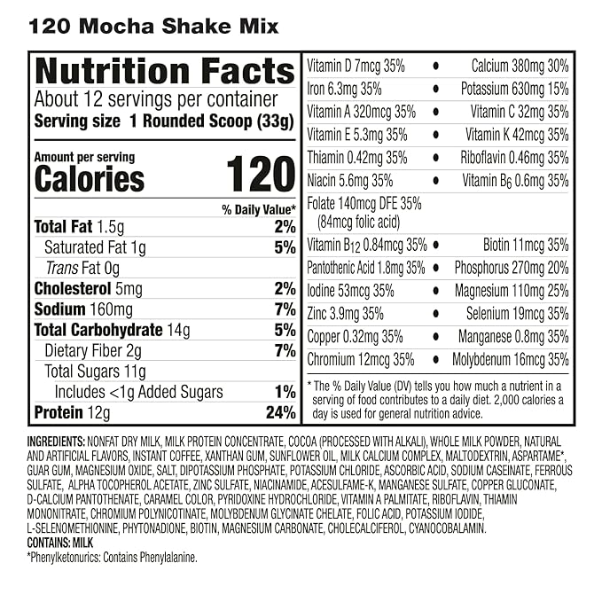 HMR 120 Shake Meal Replacement Powder | Mocha Shake Mix to Support Healthy Weight Loss | 12g of Protein | Nutritional Drink | Low Calorie Food | 12 Servings-FlexoryFit