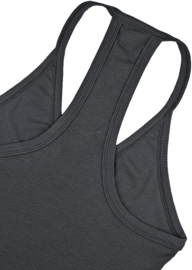 iGENJUN Workout Tops for Women Racerback Basic Tank Summer 2025 Camisole V Neck Slim Fit Ribbed Sleeveless-FlexoryFit