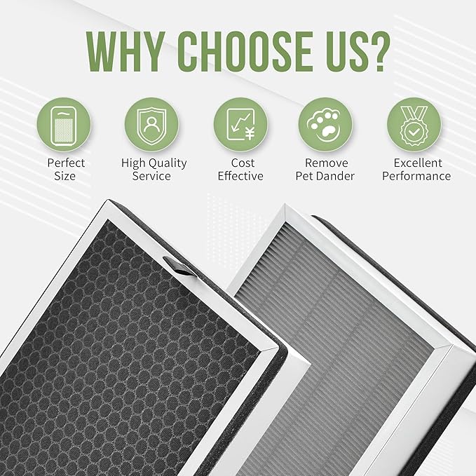 JF888 Replacement Filter Compatible with Jafanda Air Puri-fier Filter JF888, 3-in-1 True HEPA for JF888 Air Puri-fier, Part# JF888-RF, 2-Pack