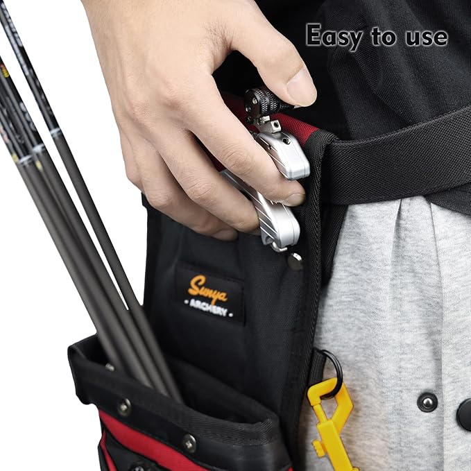 SUNYA X510 Field & Competition Hip Arrow Quiver | 3-Slot Noise-Free Archery Quiver with Sturdy Storage System (42x18cm)