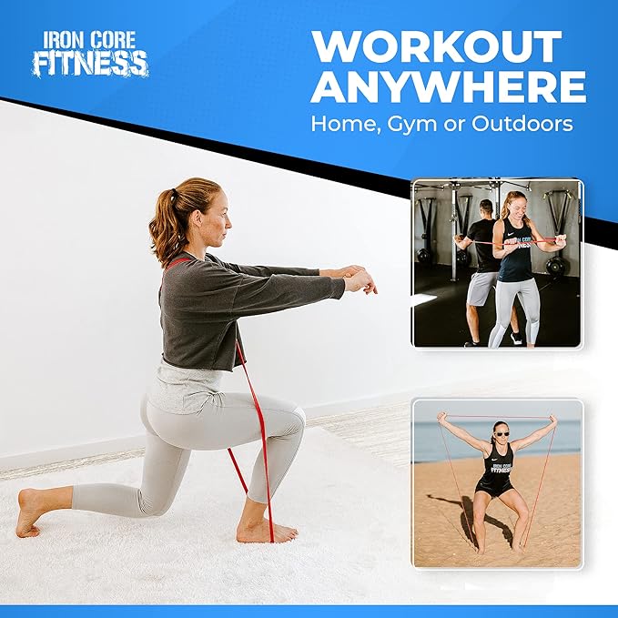 Pull Up Assistance Resistance Bands - Long Loop Power Bands for Men and Women - Strength Power Flexibility Training at Home & Gym - Ebooks & Workout Chart Included by Iron Core Fitness-FlexoryFit
