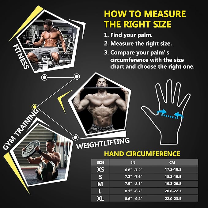 ihuan Ventilated Weight Lifting Gym Workout Gloves with Wrist Wrap Support for Men & Women, Full Palm Protection, for Weightlifting, Training, Fitness, Hanging, Pull ups-FlexoryFit