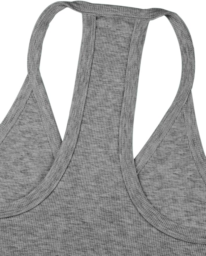 iGENJUN Workout Tops for Women Racerback Basic Tank Summer 2025 Camisole V Neck Slim Fit Ribbed Sleeveless-FlexoryFit