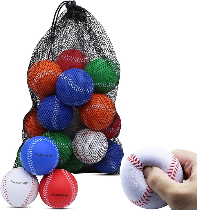 Magicorange Baseball, Foam Baseballs 20 Pack Practice Training Baseballs Unmarked Baseball Soft Toss, Batting, Fielding, Hitting, Pitching-FlexoryFit