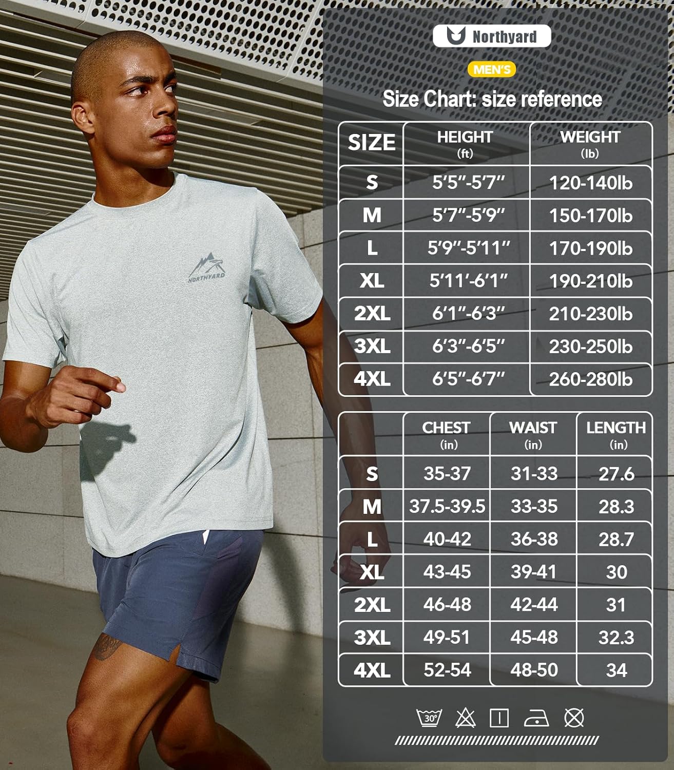 NORTHYARD Men's UPF 50+ Sun Protection Shirts Swim SPF UV Quick Dry Short Sleeve T-Shirts for Athletic Fishing Rash Guard