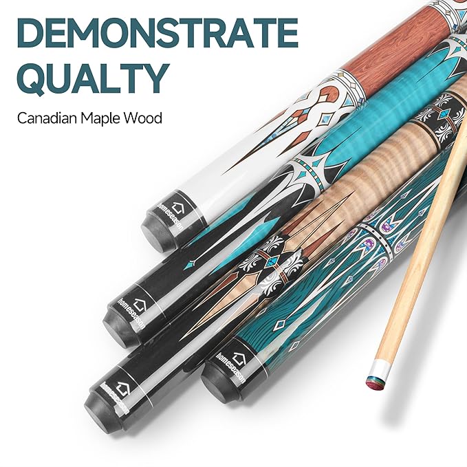 HomeSeason Pool Cue Stick 57" Billiard Cue Sticks Professional Low Deflection Pool Sticks-FlexoryFit