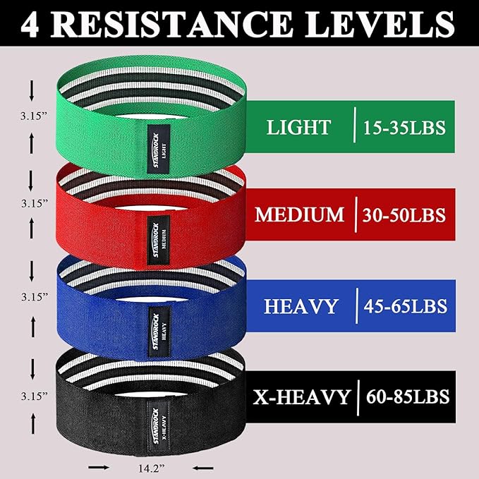 Fabric Resistance Bands for Working Out, 3 and 4 Levels Booty Bands Long Resistance Bands for Women and Men | Elastic Bands for Exercise Bands Resistance Workout Bands Resistance-FlexoryFit