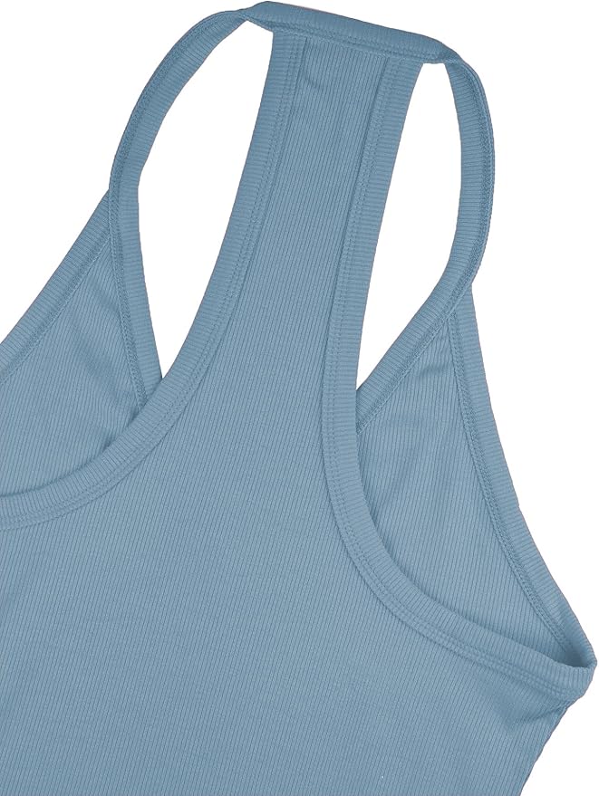 iGENJUN Workout Tops for Women Racerback Basic Tank Summer 2025 Camisole V Neck Slim Fit Ribbed Sleeveless-FlexoryFit