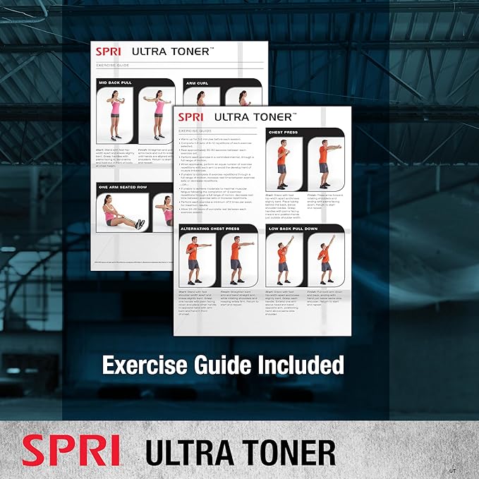 SPRI Ultra Toner Figure 8 Resistance Band with Padded Handles Great for Stretch, Exercise, Fitness Training, Yoga, Resistance Weights, Therapy, Gym or Home Workout Equipment.-FlexoryFit