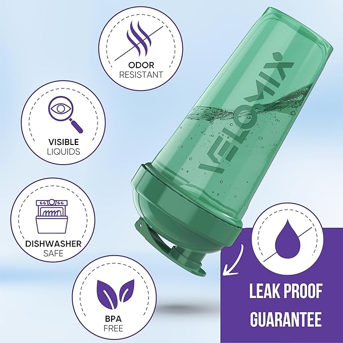 '-6 PACK- 28 oz Protein Shaker Bottle for Protein Mixes - 6x Wire Whisk | Leak Proof Shaker Cups for Protein Shakes | Protein Shaker Bottle Pack | Protein Shake Cup (Hawai Shadows)-FlexoryFit