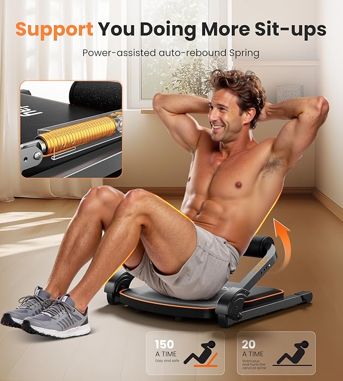 Niceday Ab Workout Equipment, Ab Machine for Stomach Workout, Ab Trainer Machine for Home, Ab Crunch Machine for Home Exercise, Sit Up Machine with Resistance Bands and 330 LBS Weight Capacity-FlexoryFit