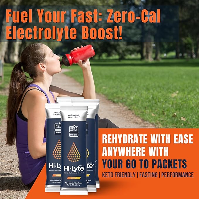 Hi-Lyte Pro Hydration Packets - 16 Individual Drink Packets | Orange | Flavored Electrolyte Powder | Sugar-Free, Zero Carb, Zero Calorie-FlexoryFit