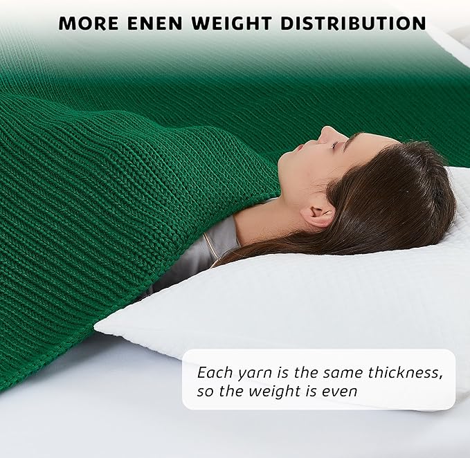 L'AGRATY Knitted Weighted Blanket - 48"x72" 20lbs Cooling Chunky Knit Heavy Blanket for Adults Braided Crochet Throw Thick Cable Yarn Knit Decorative No Beads Evenly Weighted Machine Washable