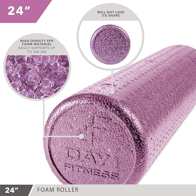 High-Density Round Foam Rollers - 4 Size and 8 Color Options - Massage Rollers for Stretching, Deep Tissue and Myofascial Release-FlexoryFit