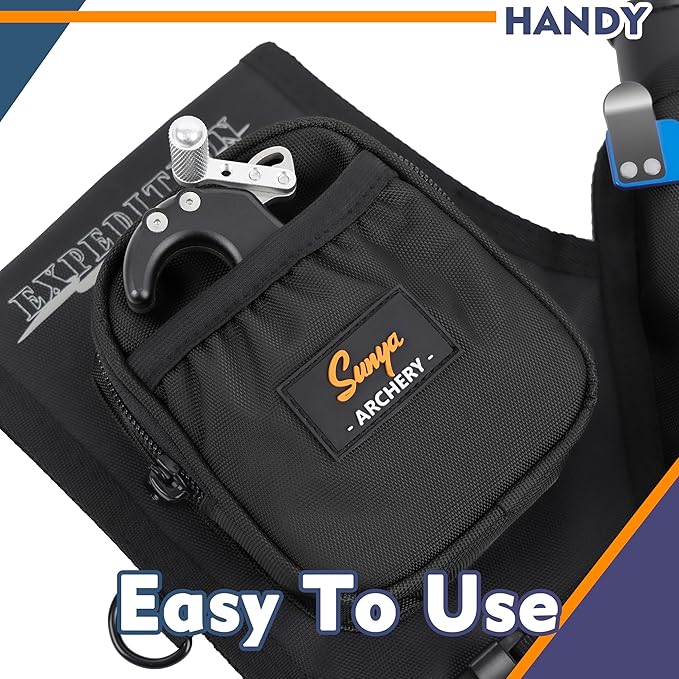 SUNYA Archery Hip Quiver for Arrows. Includes 3 Tubes Arrow Holder, Accessories Pockets and Waist Belt. Fit for Compound and Recurve Bow Practice.