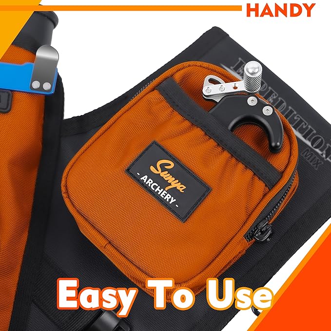 SUNYA Archery Hip Quiver for Arrows. Includes 3 Tubes Arrow Holder, Accessories Pockets and Waist Belt. Fit for Compound and Recurve Bow Practice.
