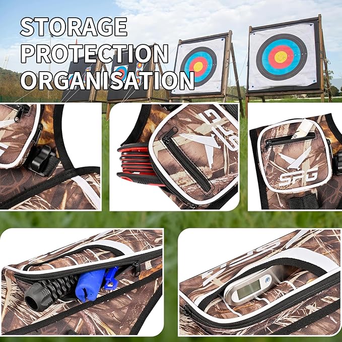 SPG Arrow Quiver Archery Hip Quiver, Durable Adjustable Waist Belt Three Arrows Tube for Arrow Storage Compound Bow Recurve Bow Accessories