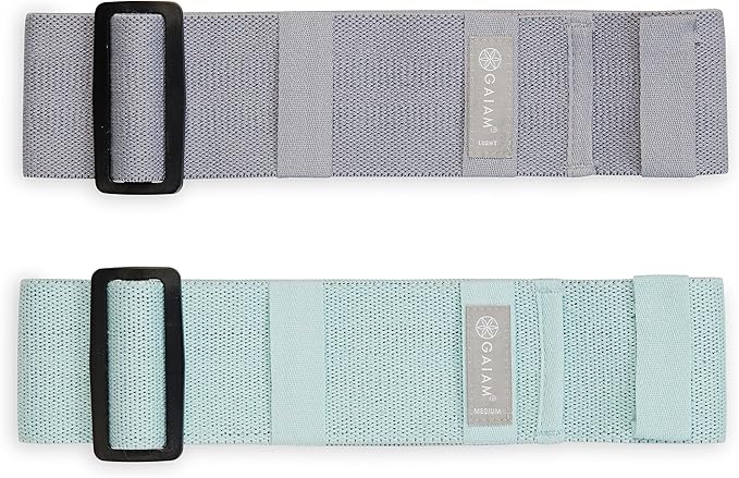 Gaiam Adjustable Hip Bands - 2-Pack Resistance Bands for Working Out, Buckle Adjustable Workout Bands with 4 Light and Medium Resistance Levels Target, Tone, and Strengthen Lower Body - 2 Pack-FlexoryFit