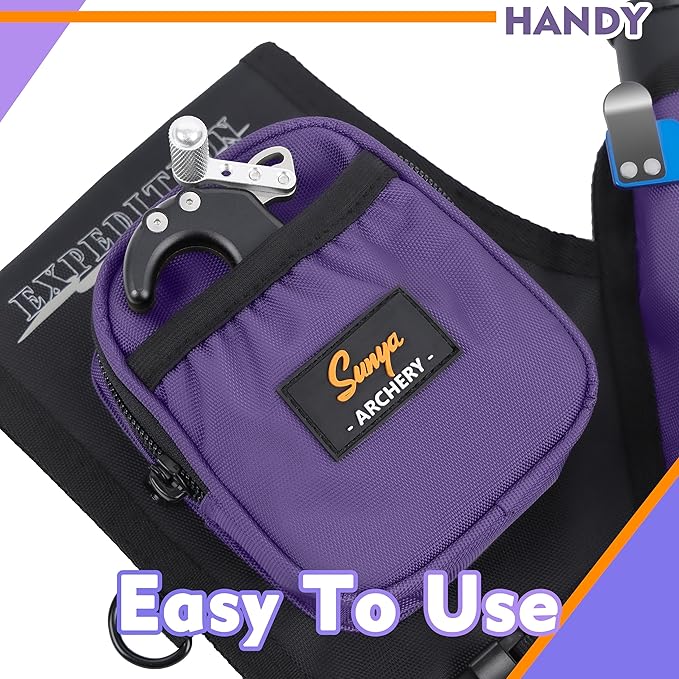 SUNYA Archery Hip Quiver for Arrows. Includes 3 Tubes Arrow Holder, Accessories Pockets and Waist Belt. Fit for Compound and Recurve Bow Practice.