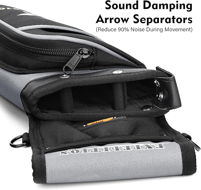 SUNYA X510 Field & Competition Hip Arrow Quiver | 3-Slot Noise-Free Archery Quiver with Sturdy Storage System (42x18cm)
