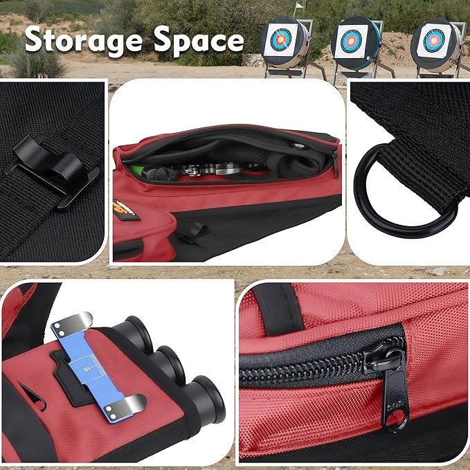 SUNYA Archery Hip Quiver for Arrows. Includes 3 Tubes Arrow Holder, Accessories Pockets and Waist Belt. Fit for Compound and Recurve Bow Practice.