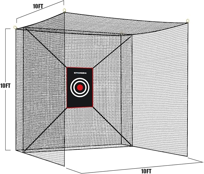 Storgem Golf Batting Cage Net with Extra Striking Net, Net Only, Heavy Duty Golf Hitting Practice Net, Backyard Batting Cage for Sports Training