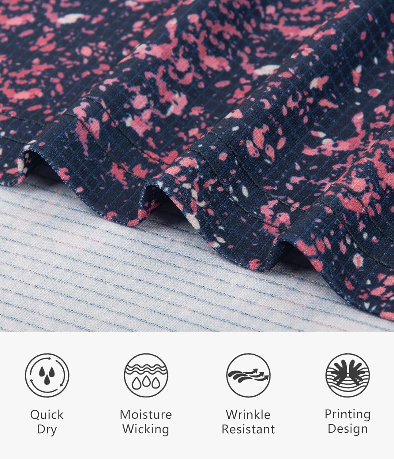 TAPULCO Mens Quick Dry Polo Shirts Camouflage Pattern Performance Athletic Lightweight Breathable Casual Golf Tshirts