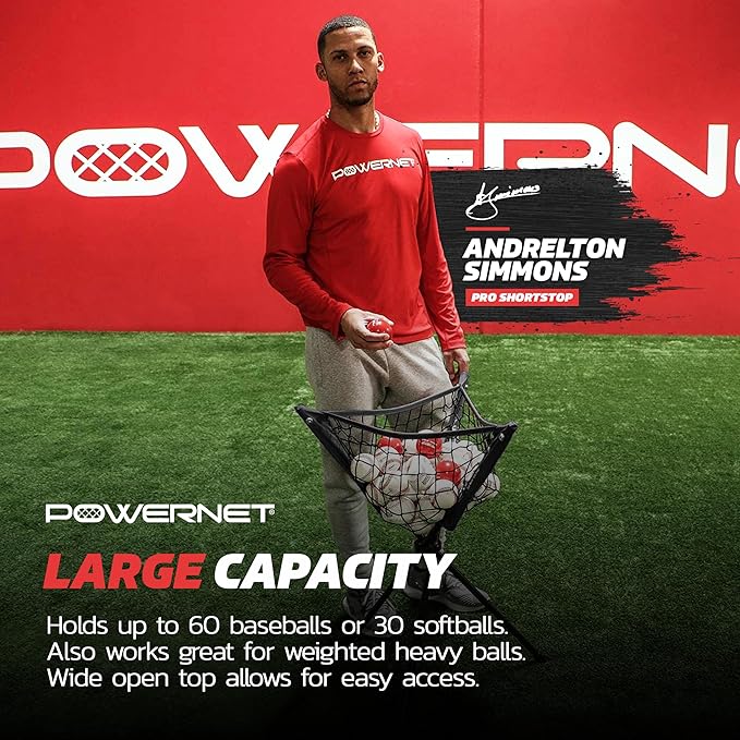 PowerNet Baseball Softball Practice Net 7x7 with Baseball Accessories for Practice Pitching, Batting & Fielding, Ball Caddy, Weighted Baseballs, Tee