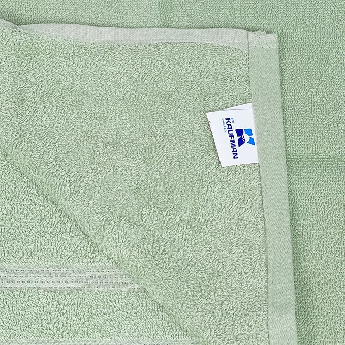 Kaufman - Premium Hand Towels Set for Bathroom, Spa, Gym, and Face Towel 100% Cotton Ring Spun, Ultra Soft Feel and Highly Absorbent Towels (SAGE Green, 36-PK)-FlexoryFit