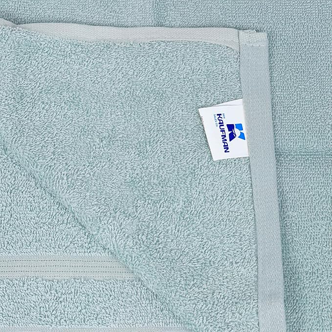 Kaufman - Premium Hand Towels Set for Bathroom, Spa, Gym, and Face Towel 100% Cotton Ring Spun, Ultra Soft Feel and Highly Absorbent Towels (Aqua, 72-PK)-FlexoryFit