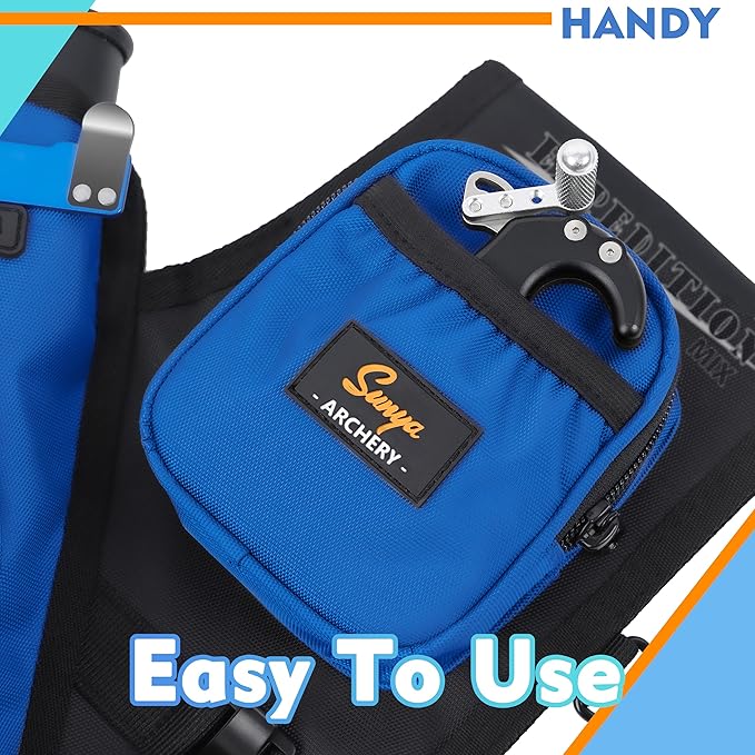 SUNYA Archery Hip Quiver for Arrows. Includes 3 Tubes Arrow Holder, Accessories Pockets and Waist Belt. Fit for Compound and Recurve Bow Practice.