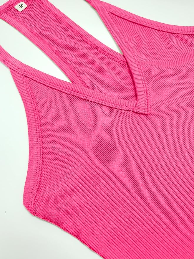 iGENJUN Workout Tops for Women Racerback Basic Tank Summer 2025 Camisole V Neck Slim Fit Ribbed Sleeveless-FlexoryFit