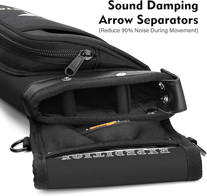 SUNYA X510 Field & Competition Hip Arrow Quiver | 3-Slot Noise-Free Archery Quiver with Sturdy Storage System (42x18cm)