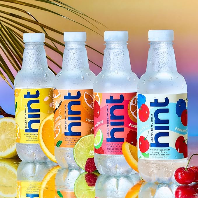 Hint Fruit-Infused Bottled Water, Summer Classics Variety Pack - Sugar Free Flavored Water with Zero Calories, Natural Fruit Essences, and No Artificial Sweeteners - 16 Fl Oz (Pack of 12)-FlexoryFit
