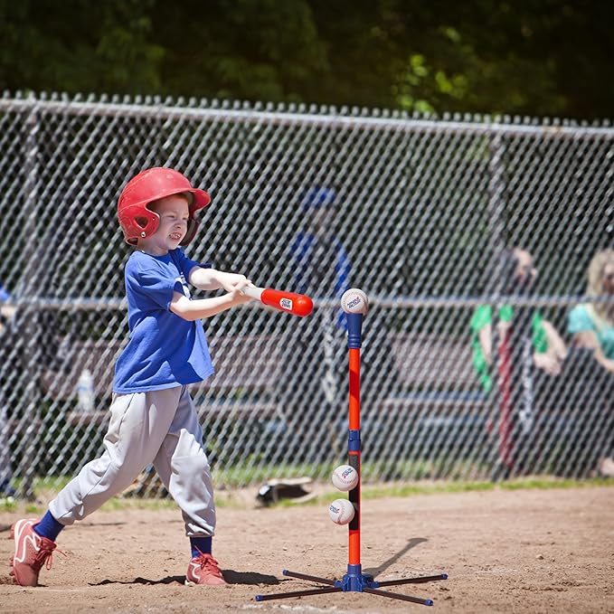 Tee Ball Set for Kids - 4 Year Old Boy Birthday Gift - Baseball Batting Tee for Kids - T Ball Set for Toddlers 3-5, 4-6 - Tball Toys for Ages 3 4 5 6 Year Old Boy - Toddler Outdoor Toys, Baseball Tee