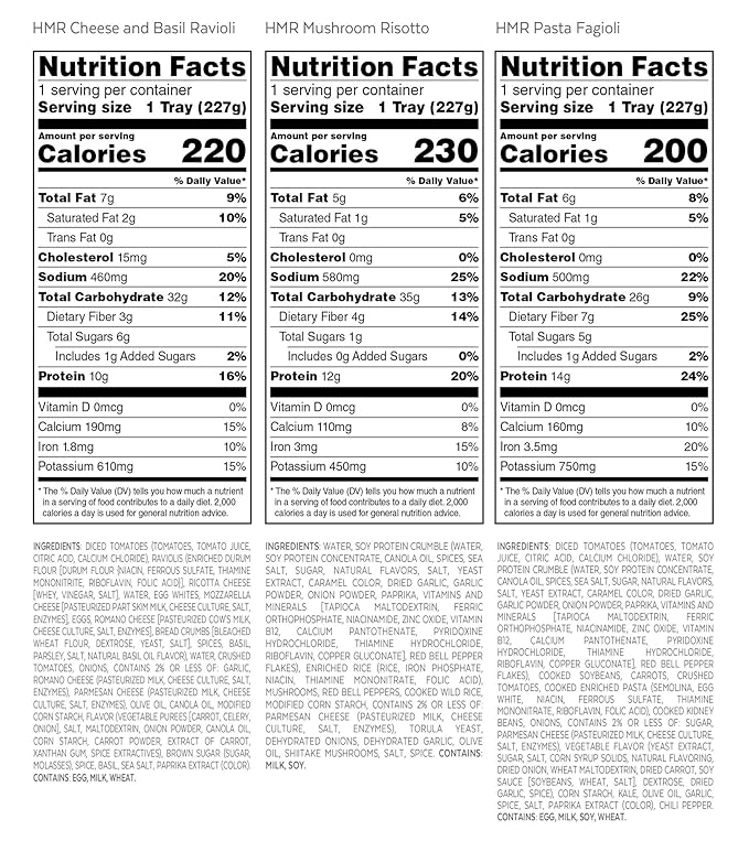 HMR Vegetarian Entrée Pack | Pre-packaged Lunch or Dinner to Support Weight Loss | Pack of 6 Ready to Eat Meals | 10-14 grams of Protein per Entrée | Low Calorie Food | 8oz Servings per Meal-FlexoryFit