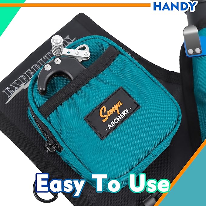 SUNYA Archery Hip Quiver for Arrows. Includes 3 Tubes Arrow Holder, Accessories Pockets and Waist Belt. Fit for Compound and Recurve Bow Practice.