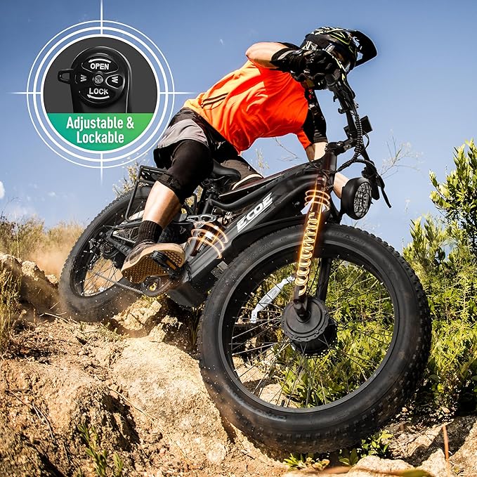 5000W Dual Motor Electric Bike for Adults 52MPH with 60V 32AH Battery, 26x4 Fat Tire All Terrain Ebikes, Full Suspension E Bike, SHM 7-Speed Gear Electric Bicycle(63v) (63V-Z)