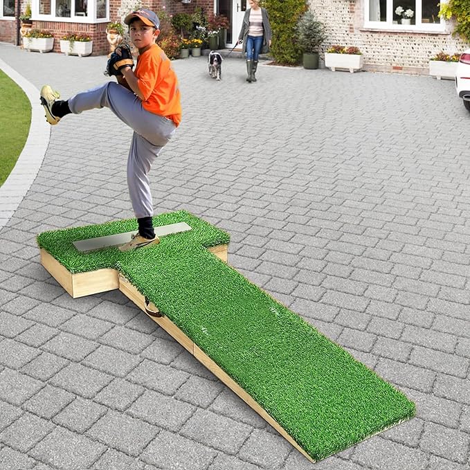 PROLEE Pitching Mound, 6.5 Inch Pitchers Mound with Antifade Turf, Pitching Mounds for Baseball, Portable Design with Easy Carrying