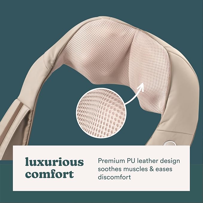 HoMedics Shiatsu Deluxe Neck & Shoulder Massager with Heat | Shiatsu Massager, 3 Speeds, Changes Direction | Muscle Kneading for Neck, Shoulders, Back, & Legs, Portable, Convenient Straps | Thera-P-FlexoryFit